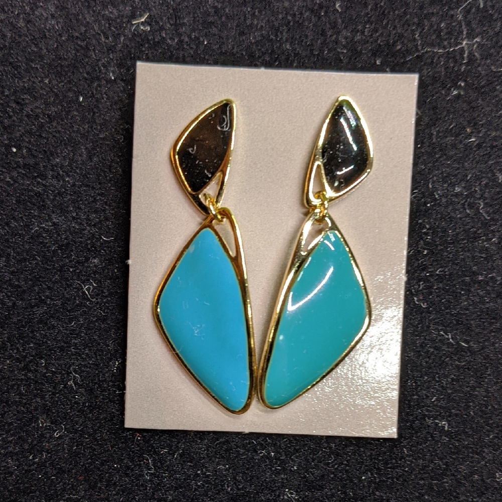AVON Vintage Color Counterpoint Earrings, Pierced, Goldtone, NOS